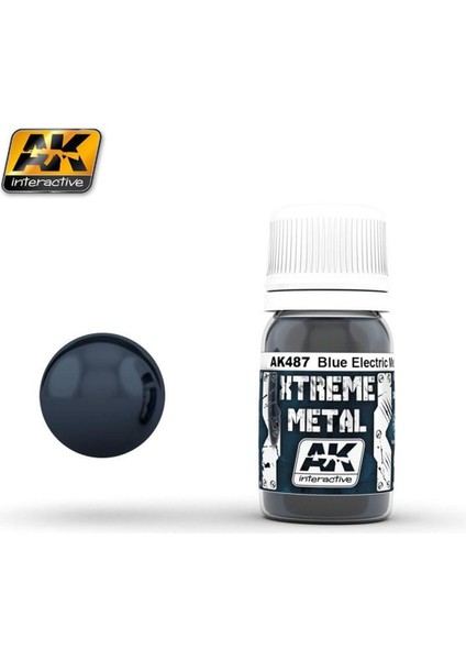 AK 487 30 ml. Metalik Mavi Rengi, Xtreme Metal Serisi Model Boyası