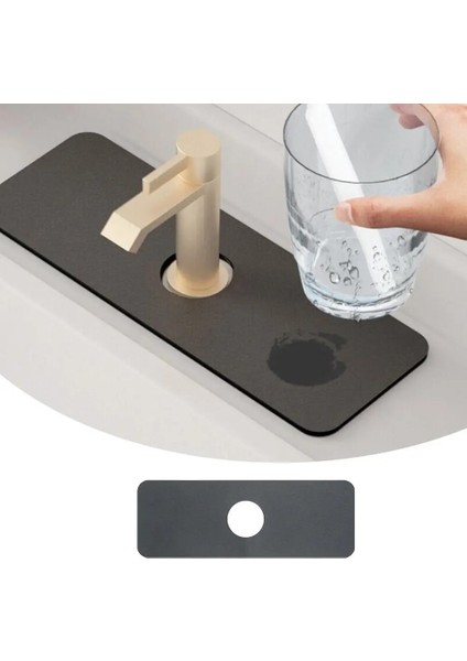 Mutfak Banyo Için Su Emici Musluk Matı + Şeffaf 3 Fonksiyonlu Oynar Musluk Başlığı 2'li Set A4B5C6 fiyatları