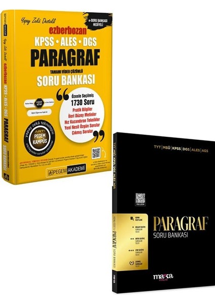 Pegem+Marka Kpss Ales Dgs Paragraf Soru Bankası Seti