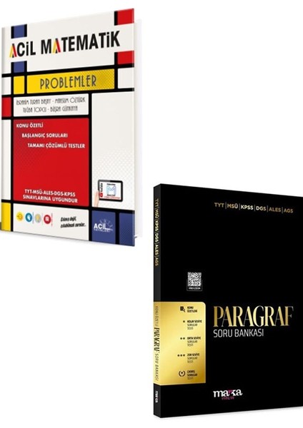 Acil+Marka 2026 Tyt Matematik Acil Problemler+Paragraf Soru Bankası Seti