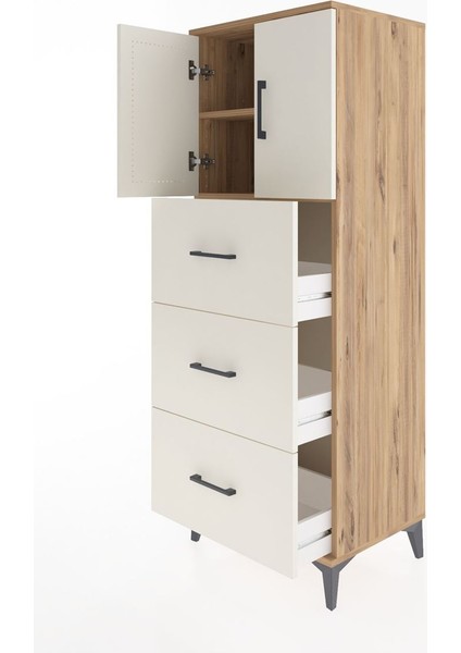 Hyperion Dolap 2 Raflı 3 Çekmeceli 2 Kapaklı 60X44X163 Çam-Aytaşı fırsatları