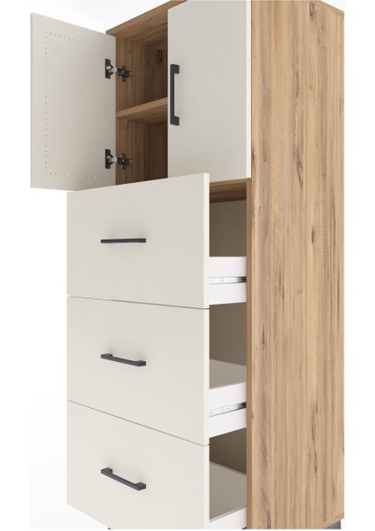 Hyperion Dolap 2 Raflı 3 Çekmeceli 2 Kapaklı 60X44X163 Çam-Aytaşı indirimleri