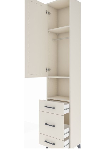 Arges Dolap 3 Raflı 3 Çekmeceli Tek Askılı 44X30X221 Aytaşı-Aytaşı indirimleri