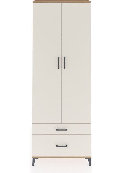 Arges Dolap 4 Raflı 2 Çekmeceli 2 Kapaklı 88X30X243 Çam-Aytaşı