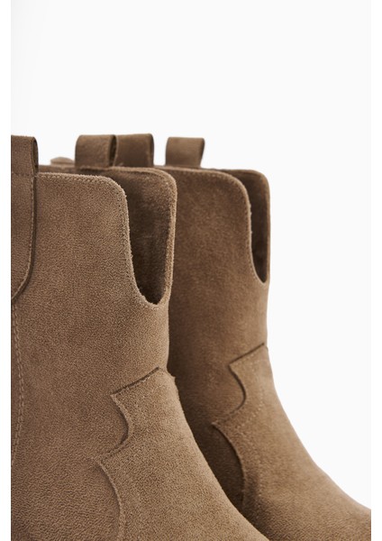 Erica Vizon Süet Topuklu Western Kadın Bot modelleri