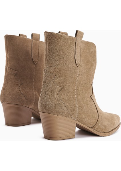 Erica Vizon Süet Topuklu Western Kadın Bot indirimleri