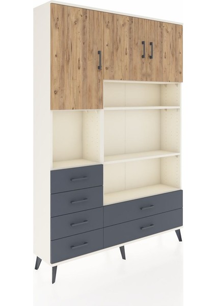 Arges Dolap 9 Raflı 6 Çekmeceli 3 Kapaklı 132X30X195 Aytaşı-Çam/antrasit fiyatları