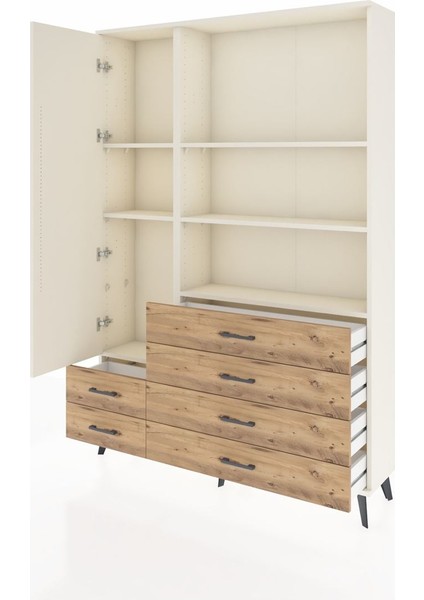 Arges Dolap 7 Raflı 6 Çekmeceli Tek Kapaklı 132X30X195 Aytaşı-Aytaşı/çam modelleri