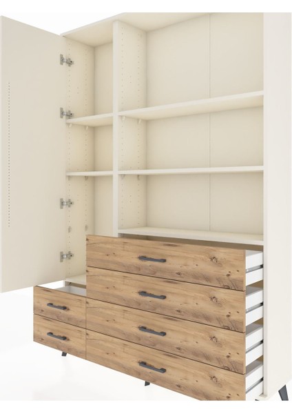 Arges Dolap 7 Raflı 6 Çekmeceli Tek Kapaklı 132X30X195 Aytaşı-Aytaşı/çam fırsatları