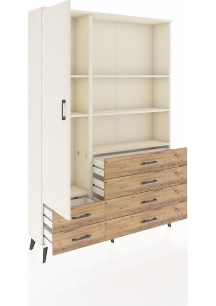 Arges Dolap 7 Raflı 6 Çekmeceli Tek Kapaklı 132X30X195 Aytaşı-Aytaşı/çam indirimleri