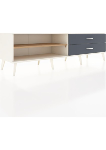 Hyperion Tv Ünitesi Tek Raflı 2 Çekmeceli 176X44X51 Aytaşı-Çam/antrasit fiyatları