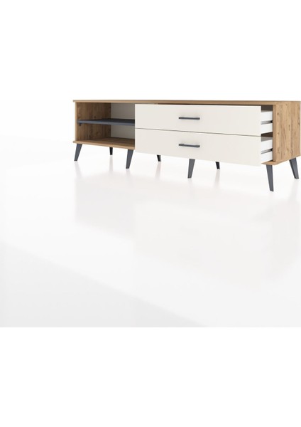 Hyperion Tv Ünitesi Tek Raflı 2 Çekmeceli 176X44X51 Çam-Antrasit/aytaşı modelleri