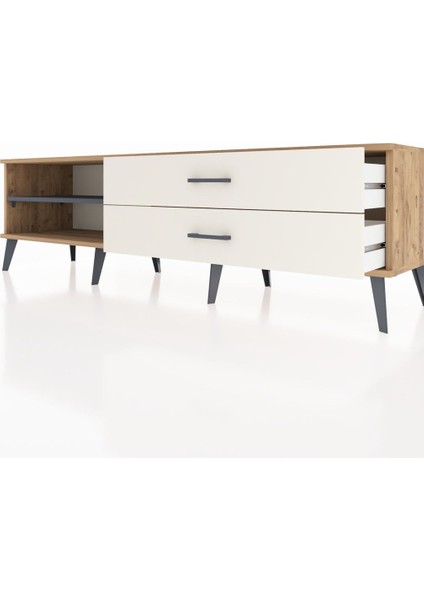 Hyperion Tv Ünitesi Tek Raflı 2 Çekmeceli 176X44X51 Çam-Antrasit/aytaşı fırsatları