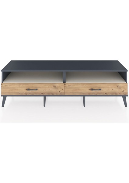 Hyperion Tv Ünitesi 2 Raflı 2 Çekmeceli 176X44X51 Antrasit-Aytaşı/çam