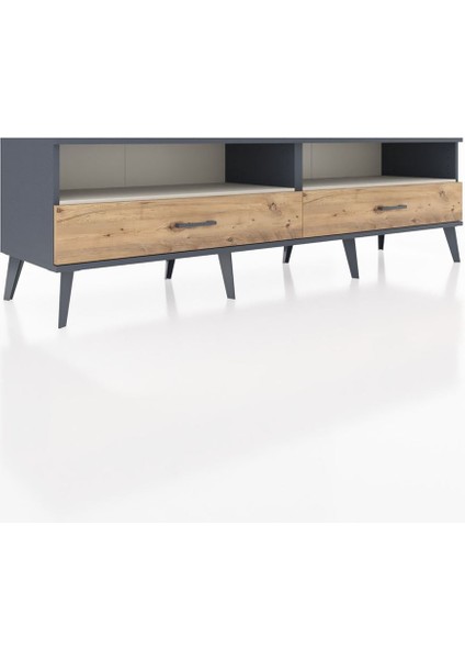 Hyperion Tv Ünitesi 2 Raflı 2 Çekmeceli 176X44X51 Antrasit-Aytaşı/çam fiyatları