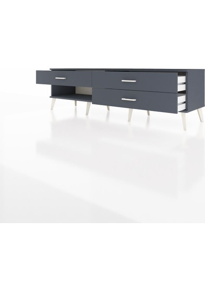 Hyperion Tv Ünitesi 3 Çekmeceli 176X44X51 Antrasit-Antrasit/antrasit modelleri