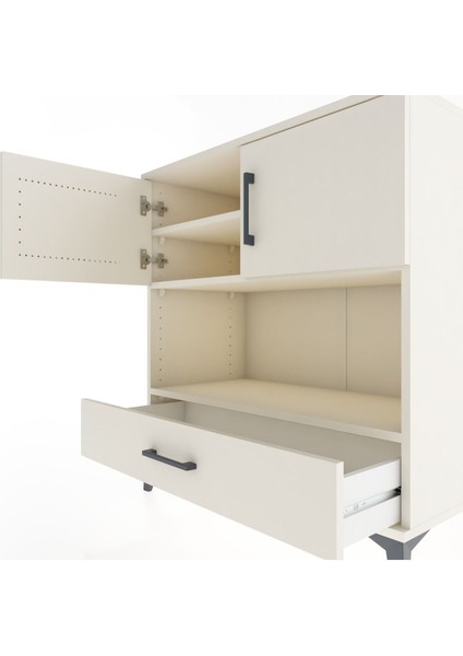 Hyperion Şifonyer 3 Raflı Tek Çekmeceli 2 Kapaklı 88X44X96 Aytaşı-Aytaşı indirimleri