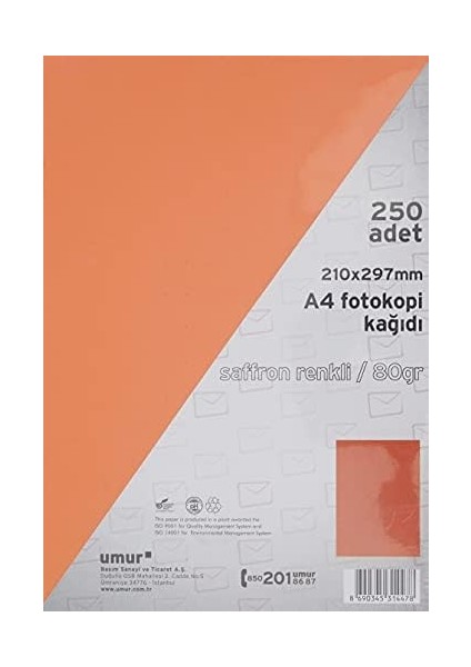 A4 Renkli Fotokopi Kağıdı, Saffron, 250 Yaprak modelleri