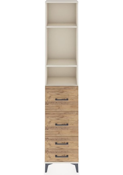 Arges Dolap 3 Raflı 4 Çekmeceli 44X30X221 Aytaşı-Çam