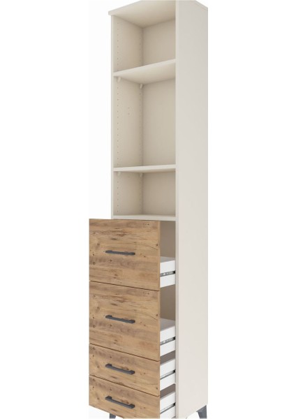 Arges Dolap 3 Raflı 4 Çekmeceli 44X30X221 Aytaşı-Çam indirimleri