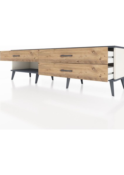 Hyperion Tv Ünitesi 3 Çekmeceli 176X44X51 Aytaşı-Antrasit/çam fırsatları