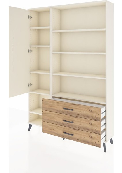 Arges Dolap 9 Raflı 3 Çekmeceli Tek Kapaklı 132X30X195 Aytaşı-Aytaşı/çam modelleri