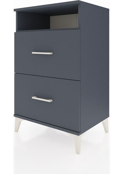 Hyperion Komodin Tek Raflı 2 Çekmeceli 60X44X96 Antrasit-Antrasit modelleri