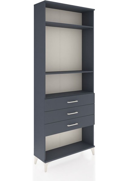 Arges Dolap 3 Raflı 3 Çekmeceli 88X30X221 Antrasit-Antrasit fiyatları