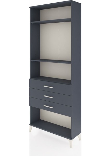 Arges Dolap 3 Raflı 3 Çekmeceli 88X30X221 Antrasit-Antrasit modelleri