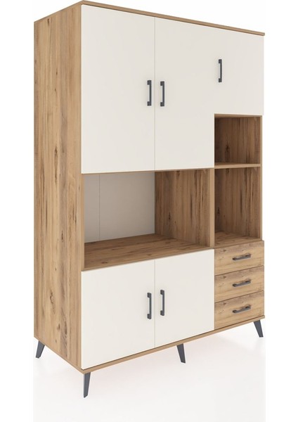 Kronos Dolap 9 Raflı 3 Çekmeceli 5 Kapaklı 132X59X195 Çam-Aytaşı/çam fiyatları