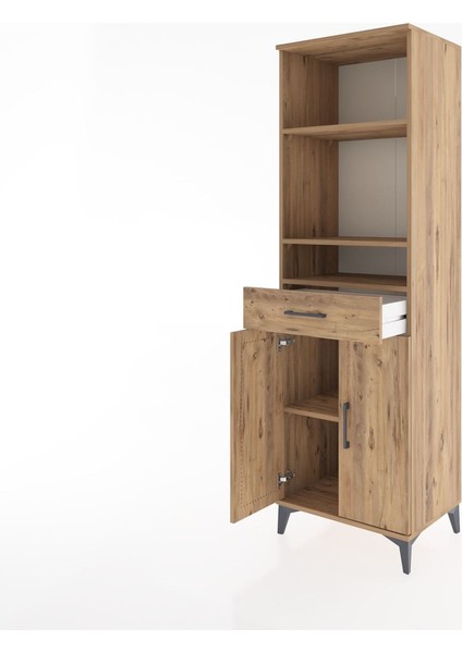 Hyperion Dolap 4 Raflı Tek Çekmeceli 2 Kapaklı 60X44X195 Çam-Çam fırsatları