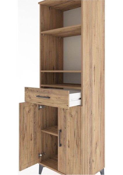 Hyperion Dolap 4 Raflı Tek Çekmeceli 2 Kapaklı 60X44X195 Çam-Çam indirimleri