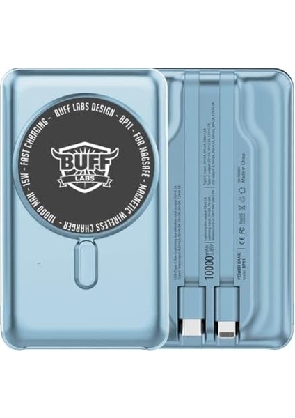 Labs BP11 10000 Mah Uyumlu Dahili Kablolu Taşınabilir Manyetik Powerbank (Mavi) modelleri