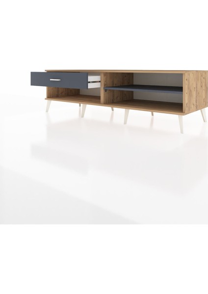 Kronos Tv Ünitesi Tek Raflı Tek Çekmeceli 176X59X51 Çam-Antrasit/antrasit modelleri
