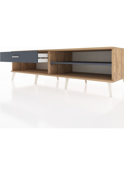 Kronos Tv Ünitesi Tek Raflı Tek Çekmeceli 176X59X51 Çam-Antrasit/antrasit fırsatları