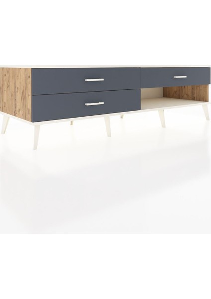 Kronos Tv Ünitesi 3 Çekmeceli 176X59X51 Çam-Aytaşı/antrasit fiyatları