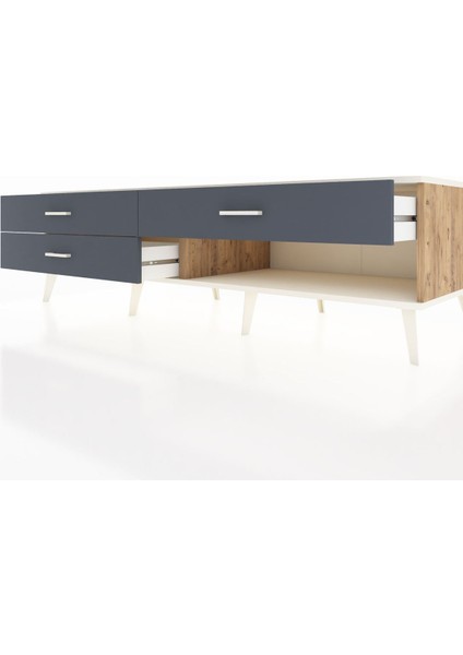 Kronos Tv Ünitesi 3 Çekmeceli 176X59X51 Çam-Aytaşı/antrasit fırsatları