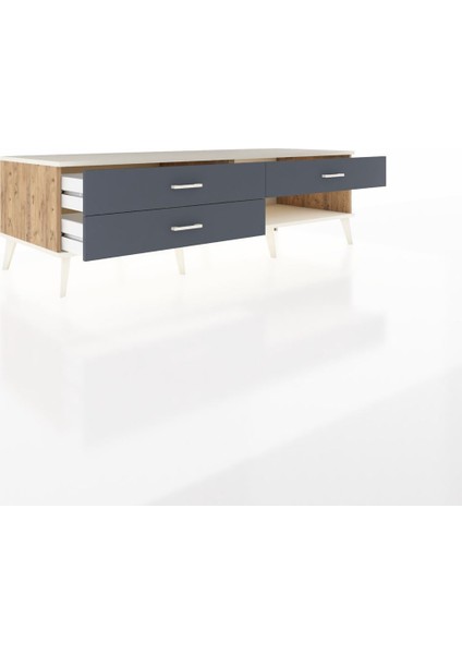 Kronos Tv Ünitesi 3 Çekmeceli 176X59X51 Çam-Aytaşı/antrasit indirimleri