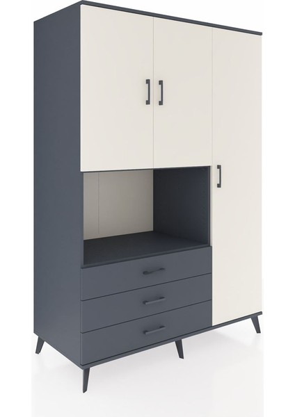 Kronos Dolap 7 Raflı 3 Çekmeceli 3 Kapaklı 132X59X195 Antrasit-Aytaşı/antrasit fiyatları