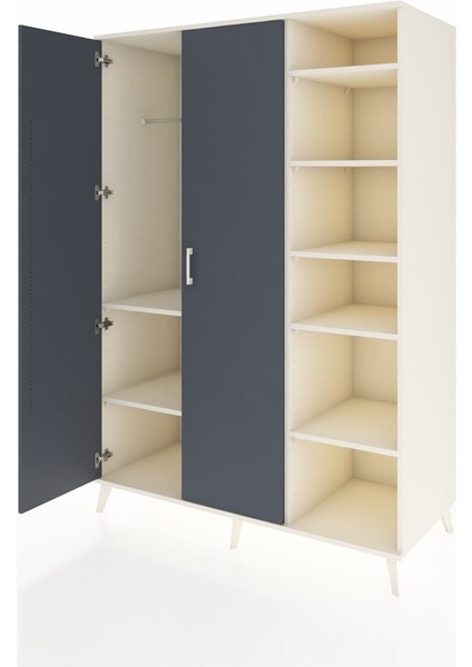 Kronos Dolap 7 Raflı 2 Kapaklı Tek Askılı 132X59X195 Aytaşı-Antrasit/aytaşı modelleri