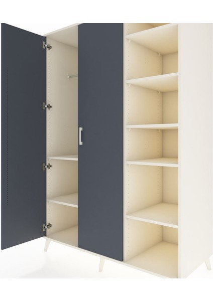 Kronos Dolap 7 Raflı 2 Kapaklı Tek Askılı 132X59X195 Aytaşı-Antrasit/aytaşı fırsatları