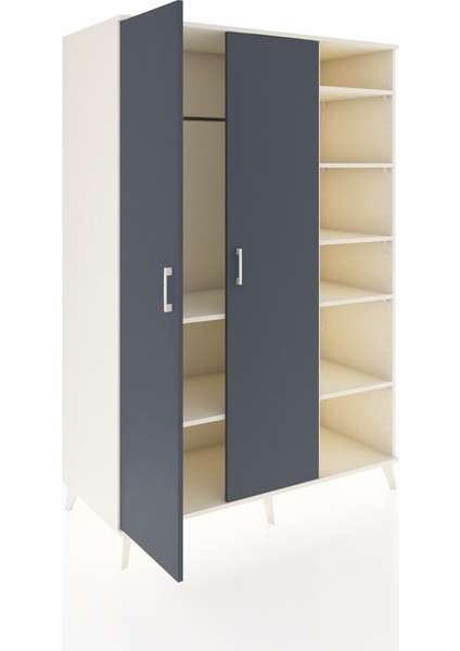 Kronos Dolap 7 Raflı 2 Kapaklı Tek Askılı 132X59X195 Aytaşı-Antrasit/aytaşı indirimleri