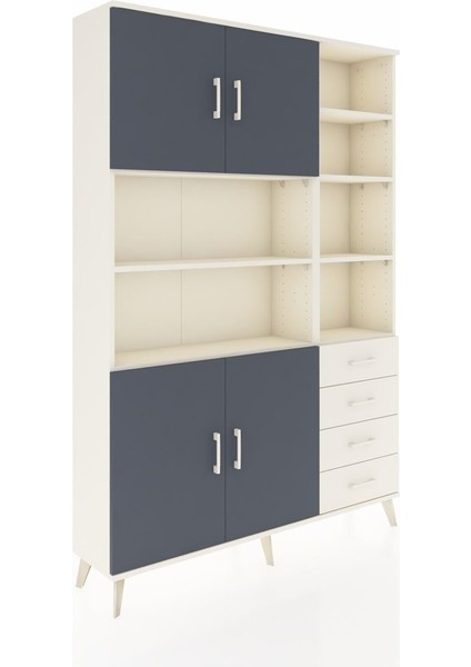 Arges Dolap 9 Raflı 4 Çekmeceli 4 Kapaklı 132X30X195 Aytaşı-Antrasit/aytaşı fiyatları