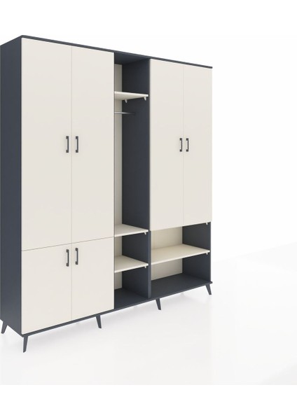 Hyperion Dolap 15 Raflı 5 Kapaklı Tek Askılı 220X44X243 Antrasit-Aytaşı/aytaşı fiyatları