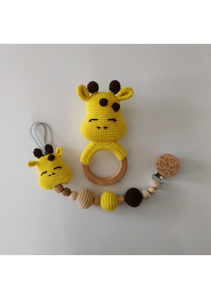 Uykucu Zürafa Emzik Zinciri Çıngırak Seti