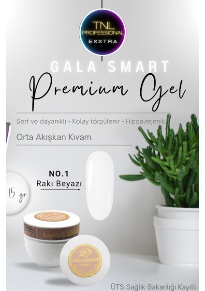 Protez Tırnak Jeli No: 01 Premium Gel 15 gr Jel Irnak Rakı Beyazı Uzatma Şablon Jel Güçlendirme