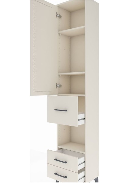 Arges Dolap 4 Raflı 3 Çekmeceli Tek Kapaklı 44X30X221 Aytaşı-Aytaşı indirimleri