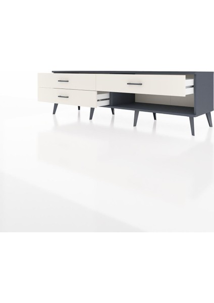 Hyperion Tv Ünitesi 3 Çekmeceli 176X44X51 Antrasit-Antrasit/aytaşı modelleri