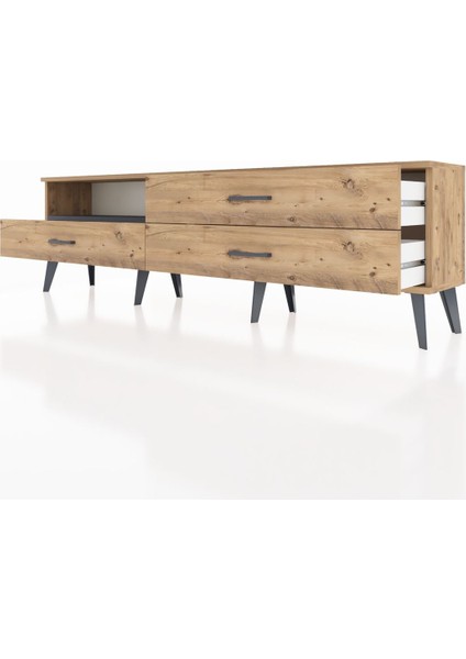 Arges Tv Ünitesi Tek Raflı 3 Çekmeceli 176X30X51 Çam-Antrasit/çam fırsatları