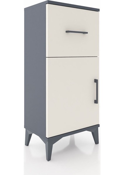 Arges Komodin Tek Raflı Tek Çekmeceli Tek Kapaklı 44X30X96 Antrasit-Aytaşı fiyatları